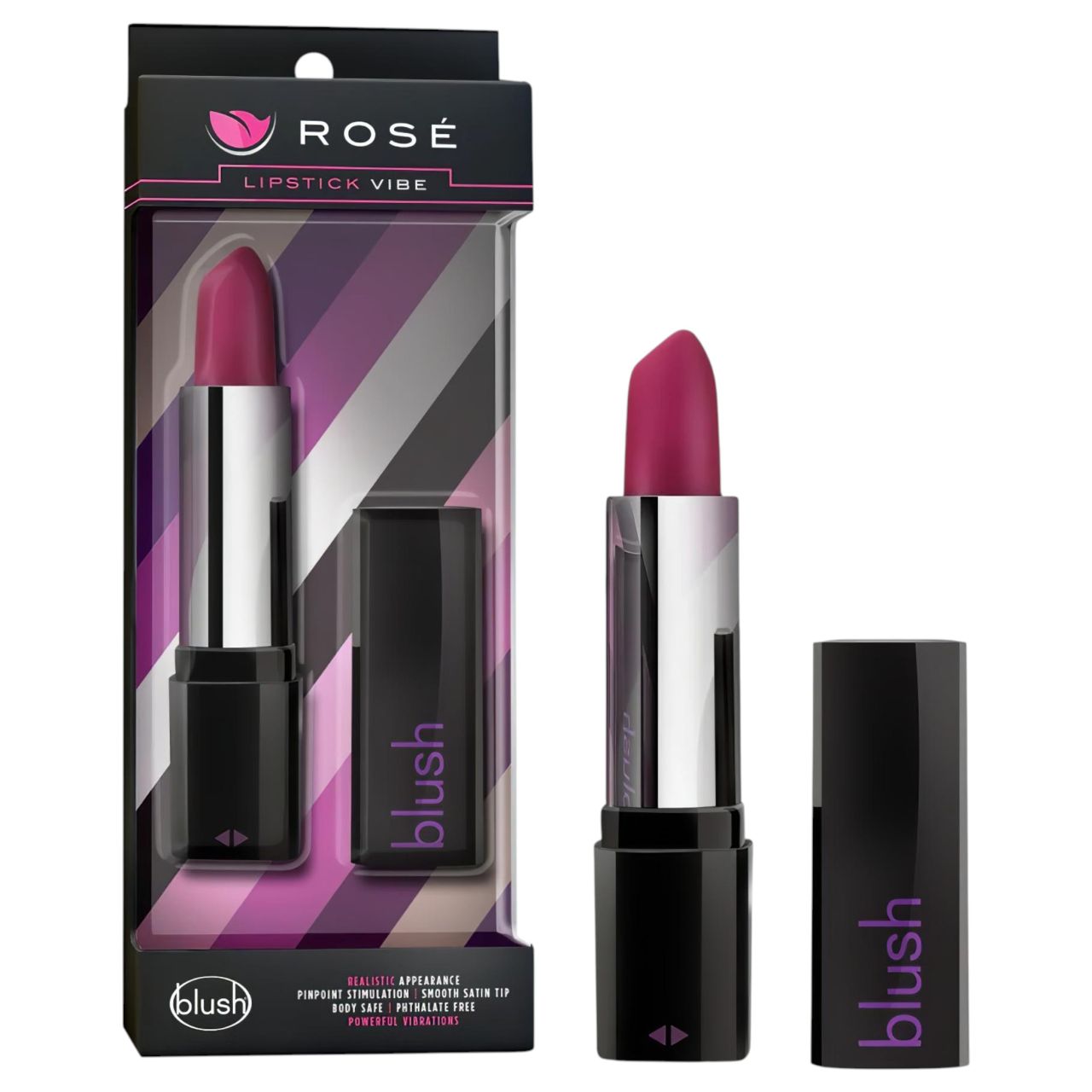 Blush Lipstick Rosé - vízálló rúzs vibrátor (fekete-pink) Blush Lipstick Rosé - vízálló rúzs vibrátor (fekete-pink)