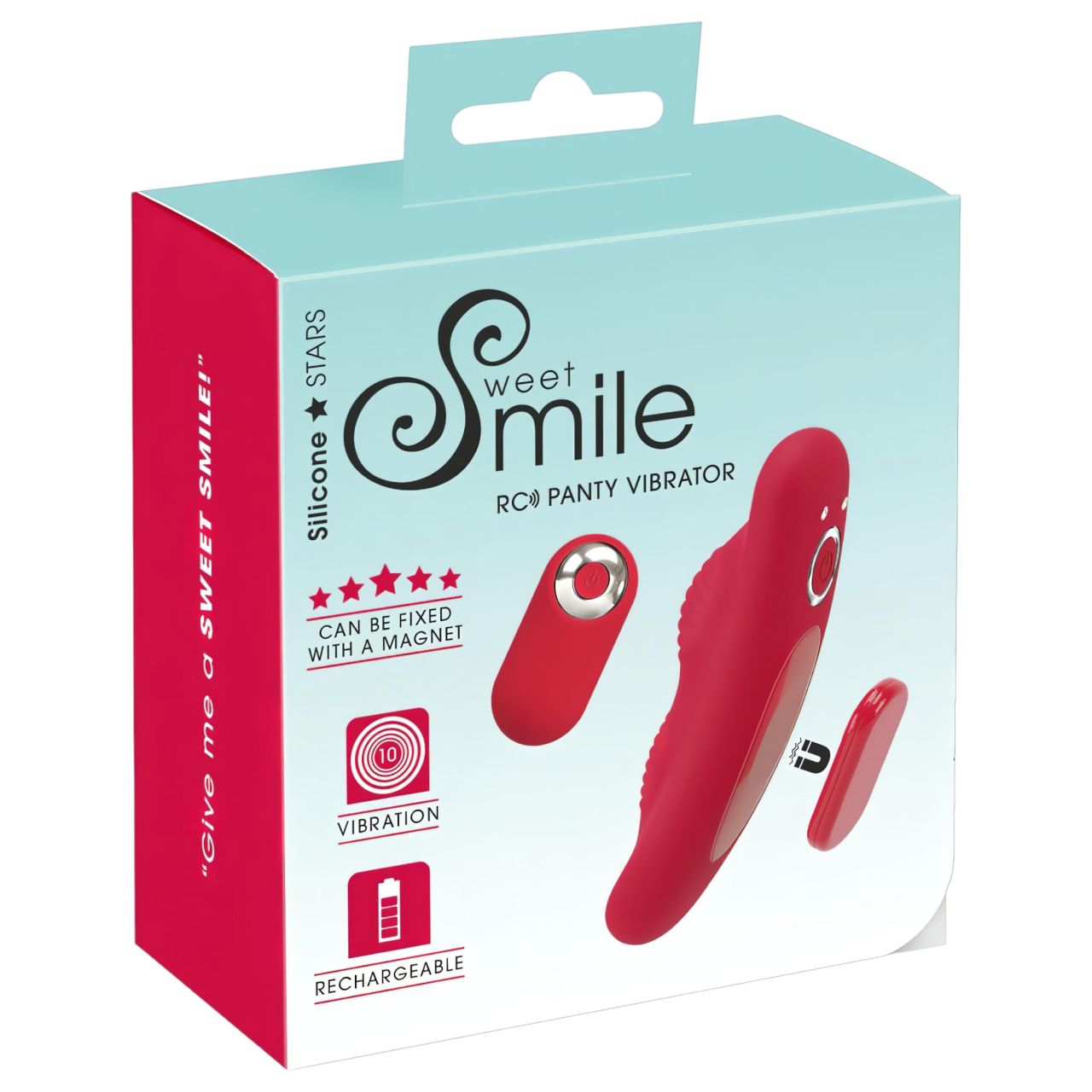 Smile - akkus, rádiós bugyi vibrátor (piros)