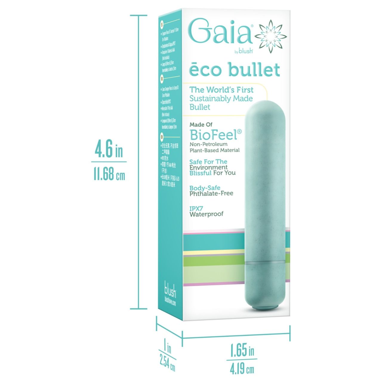 Gaia Eco M - környezetbarát rúdvibrátor (türkiz) - közepes Gaia Eco M - környezetbarát rúdvibrátor (türkiz) - közepes