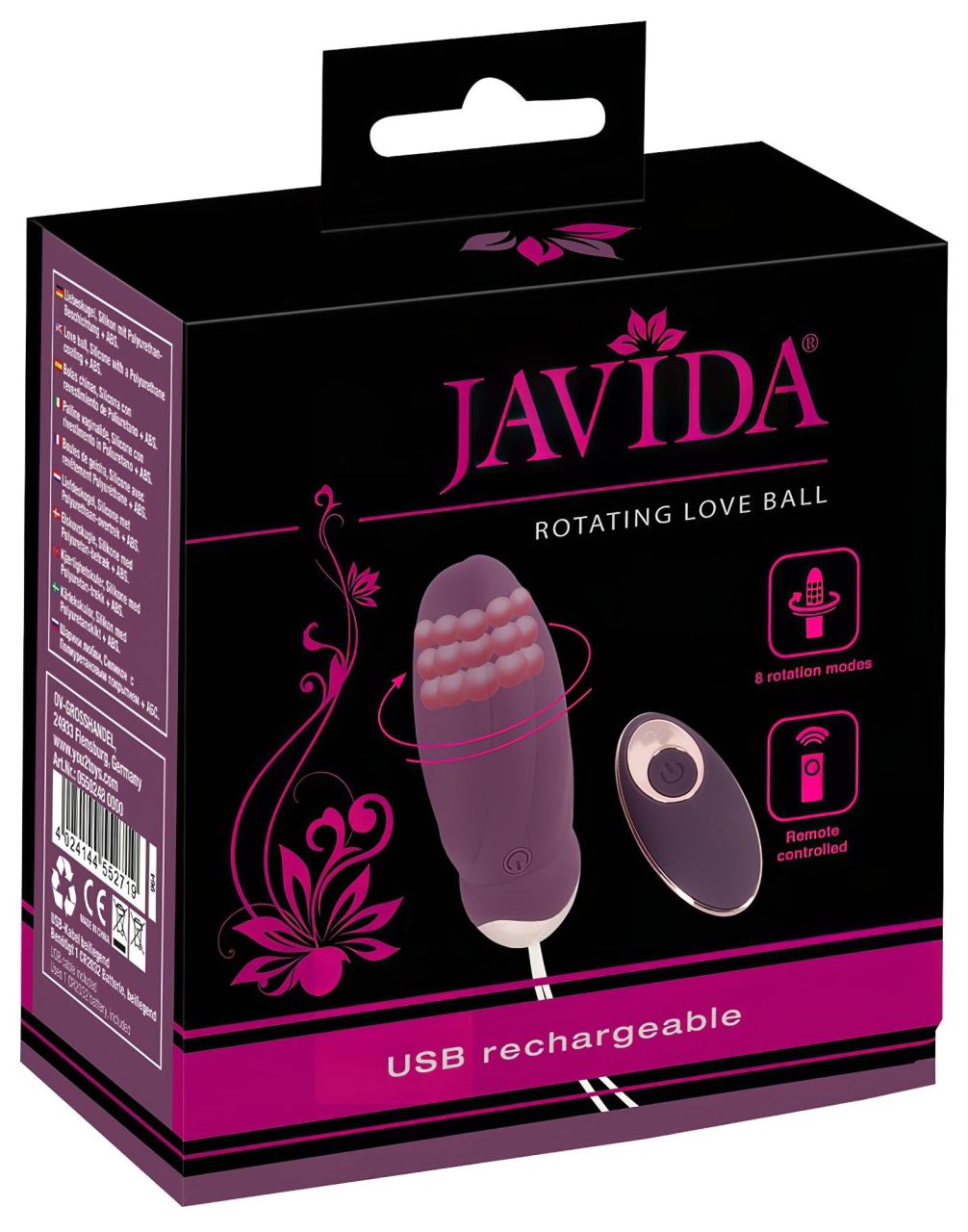 Javida - hordható rádiós, forgó gyöngyös vibrotojás (lila)