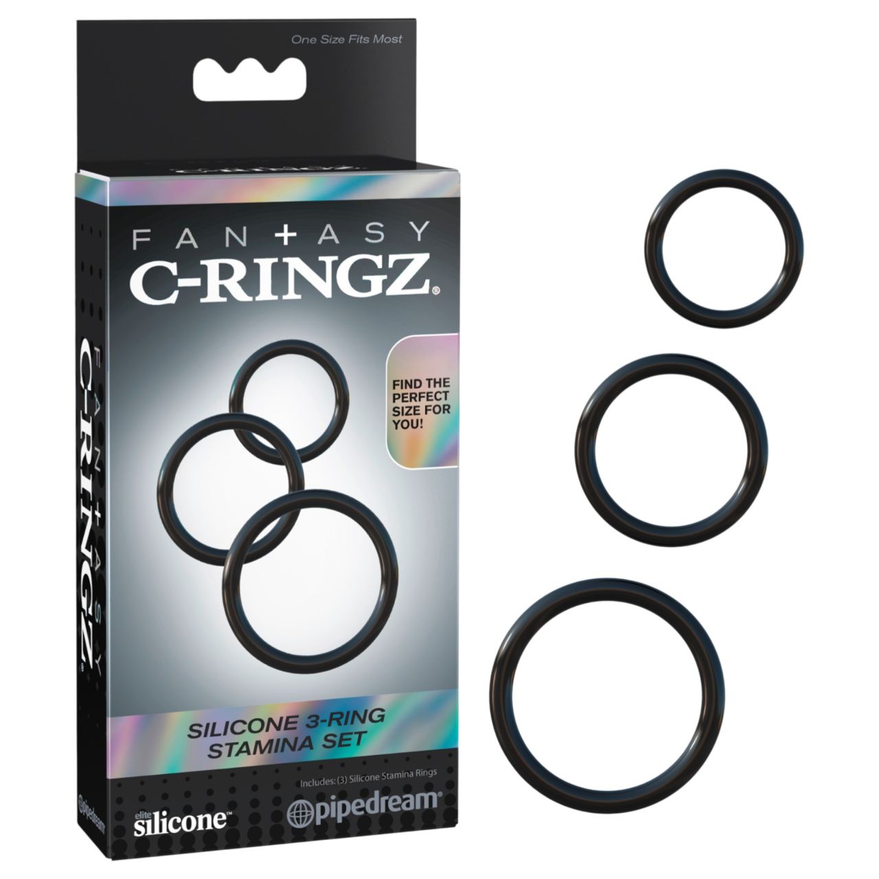 Fantasy C-Ringz - péniszgyűrű trió (fekete)