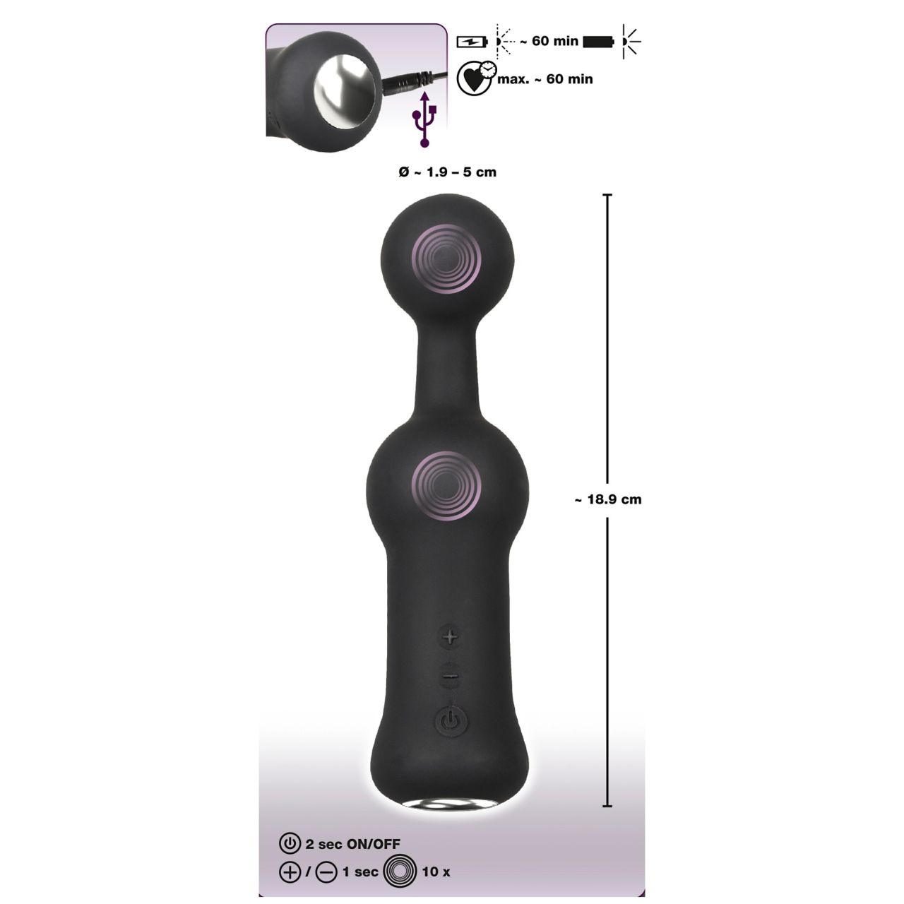 Black Velvets - Prosztata vibrátor (fekete)