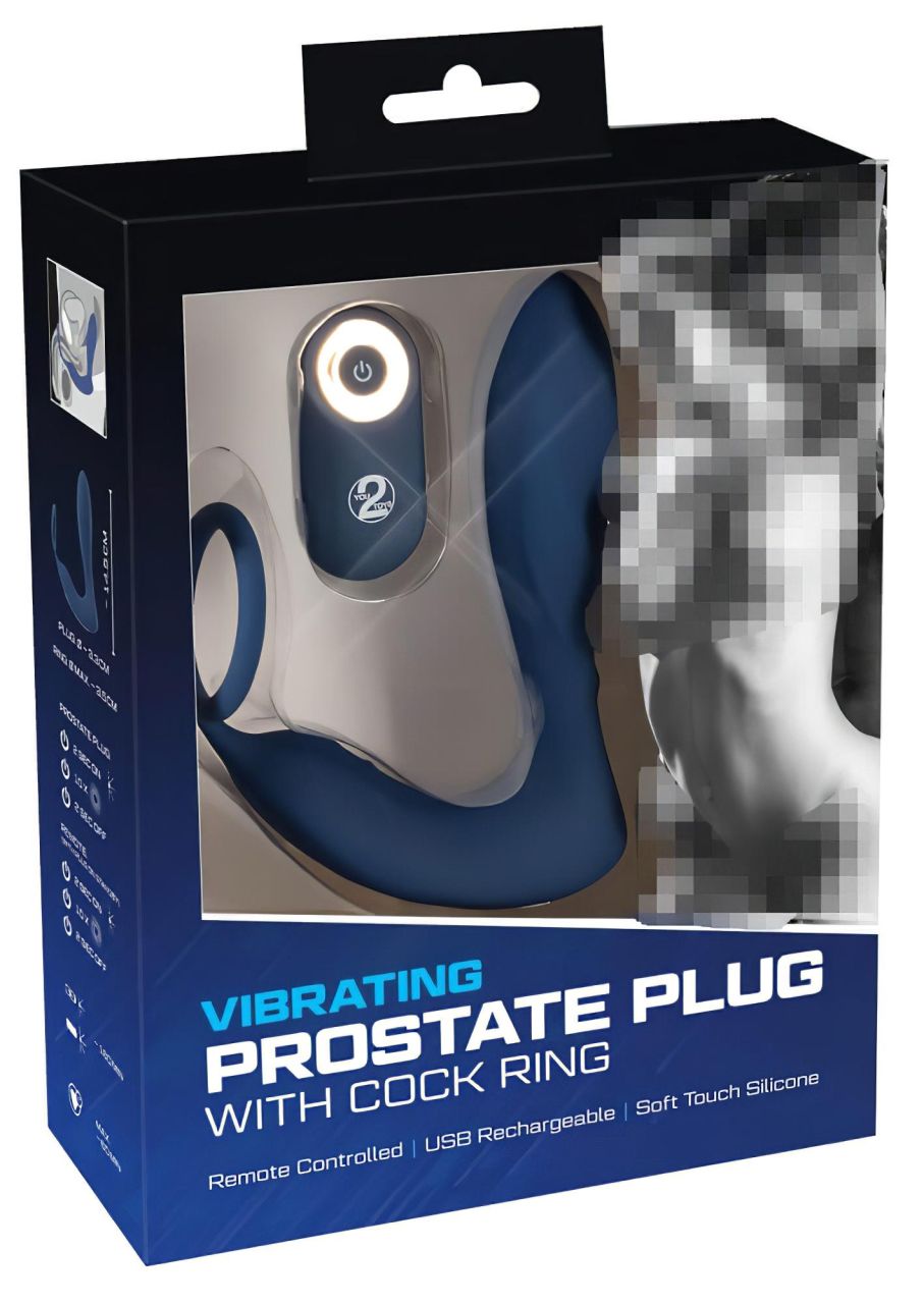 You2Toys Prostate Plug - prosztata anál vibrátor péniszgyűrűvel (kék) You2Toys Prostate Plug - prosztata anál vibrátor péniszgyűrűvel (kék)