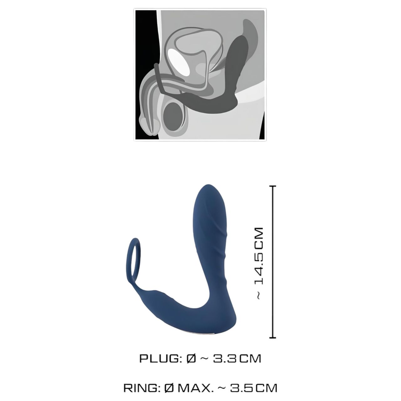 You2Toys Prostate Plug - prosztata anál vibrátor péniszgyűrűvel (kék) You2Toys Prostate Plug - prosztata anál vibrátor péniszgyűrűvel (kék)