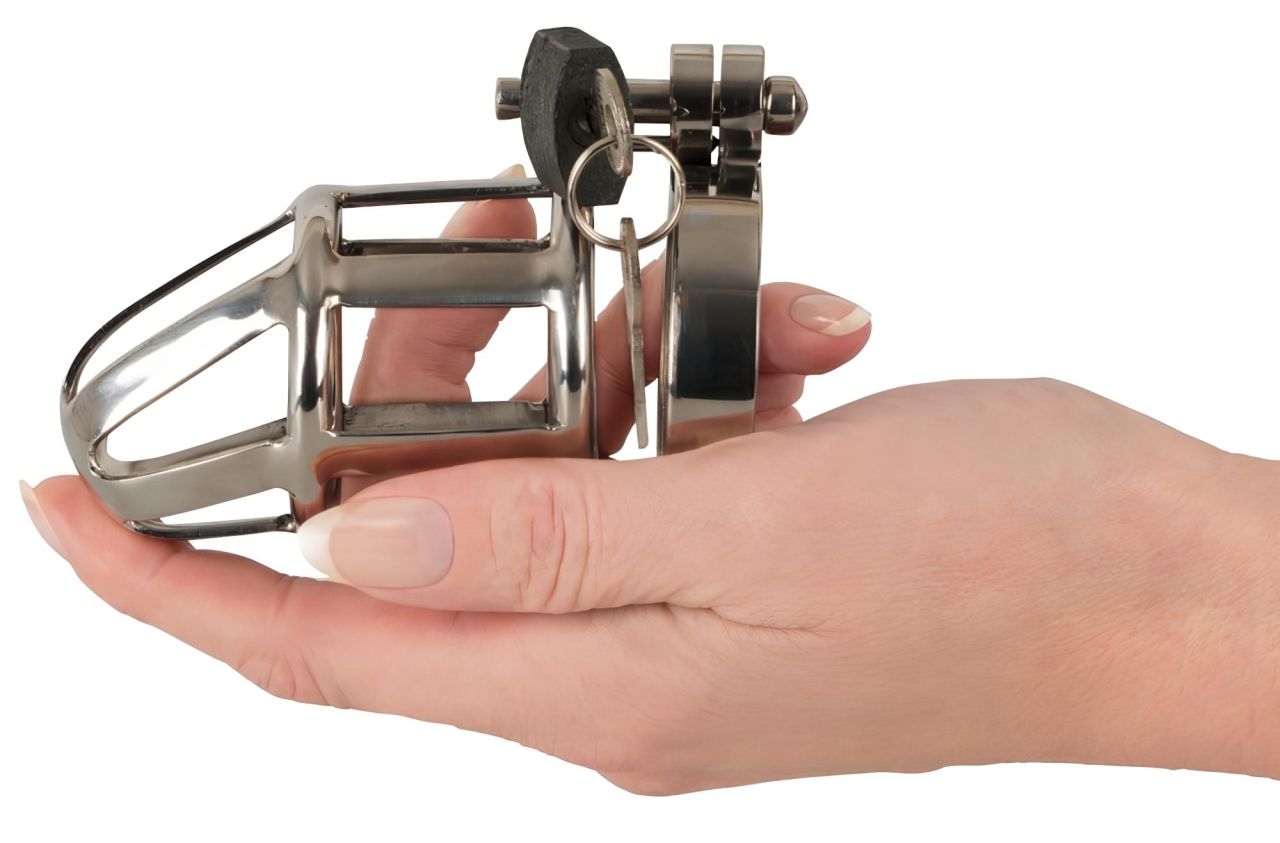 You2Toys - Chastity Cage - fém pénisz ketrec, lakattal