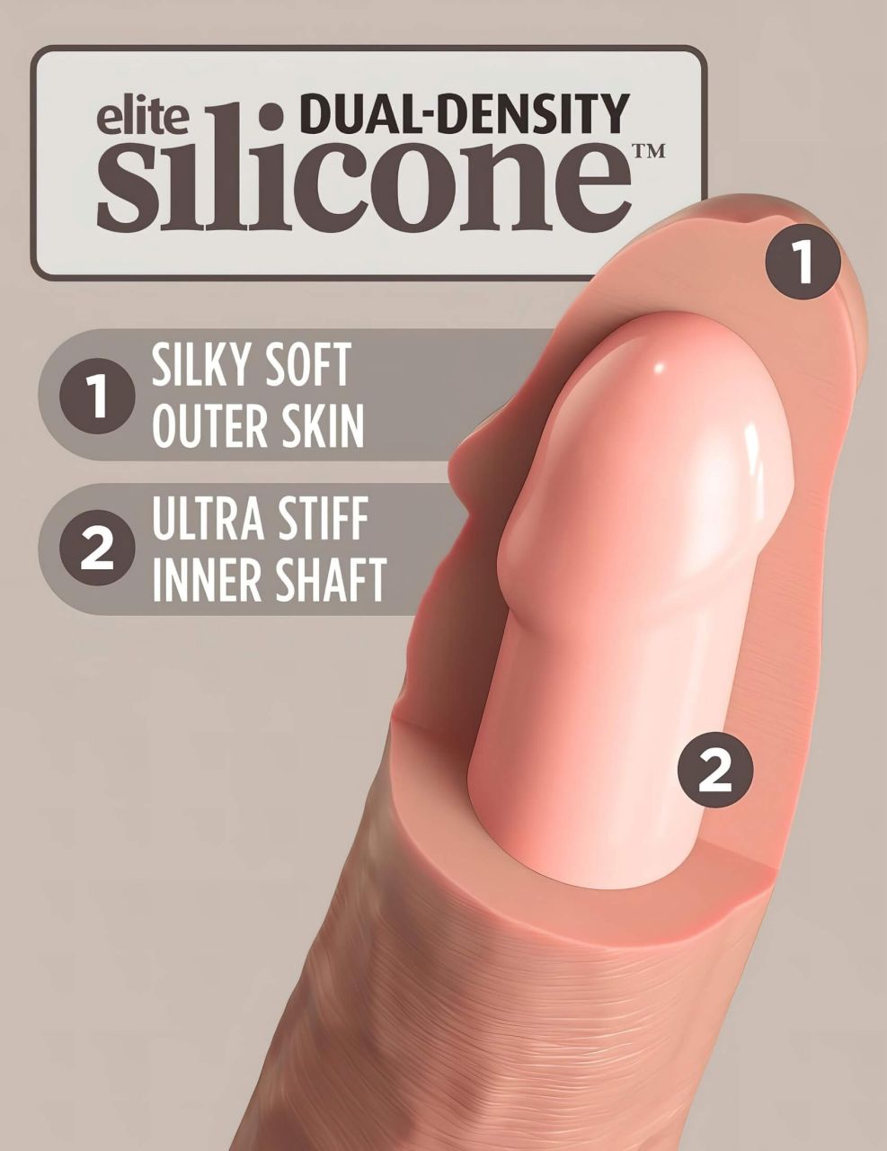 King Cock Elite 6 - tapadókorongos vibrátor (15 cm, testszínű)