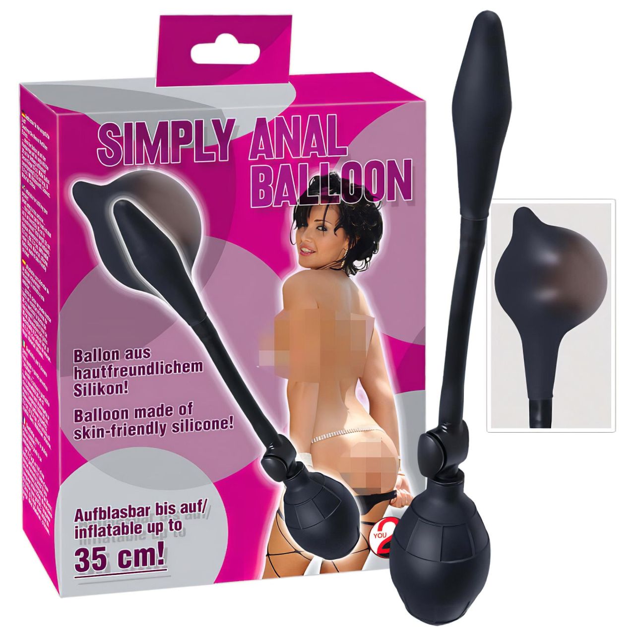 You2Toys - pumpálható anál dildó (fekete)