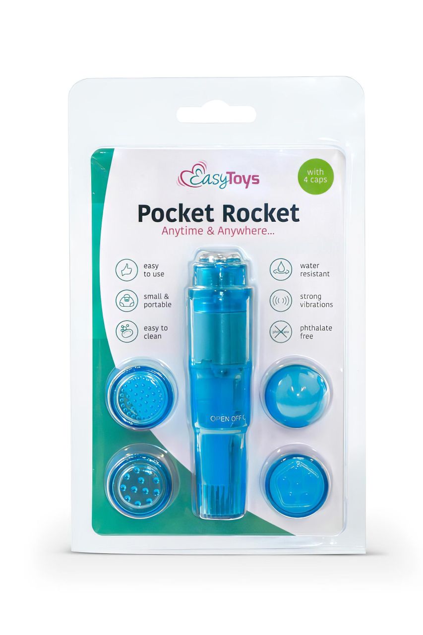 EasyToys Pocket Rocket - vibrátoros szett (kék, 5 részes)