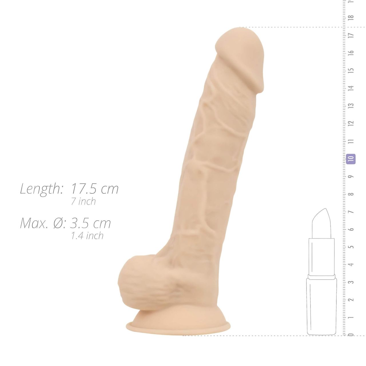 Real Fantasy Percy - élethű dildó - 18 cm (testszínű)