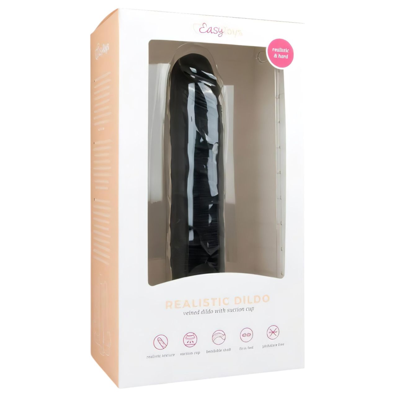 EasyToys - tapadókorongos extra nagy dildó (28,5 cm, fekete) EasyToys - tapadókorongos extra nagy dildó (28,5 cm, fekete)