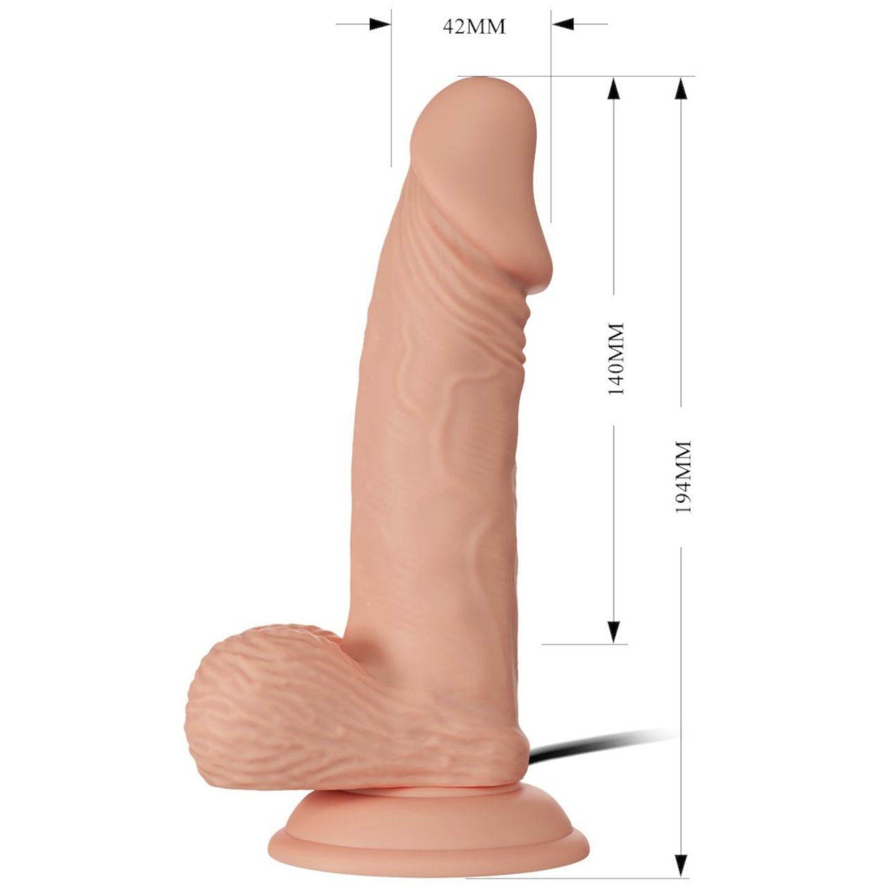 Baile Zebulon - élethű, herés vibrátor - 19 cm (natúr)