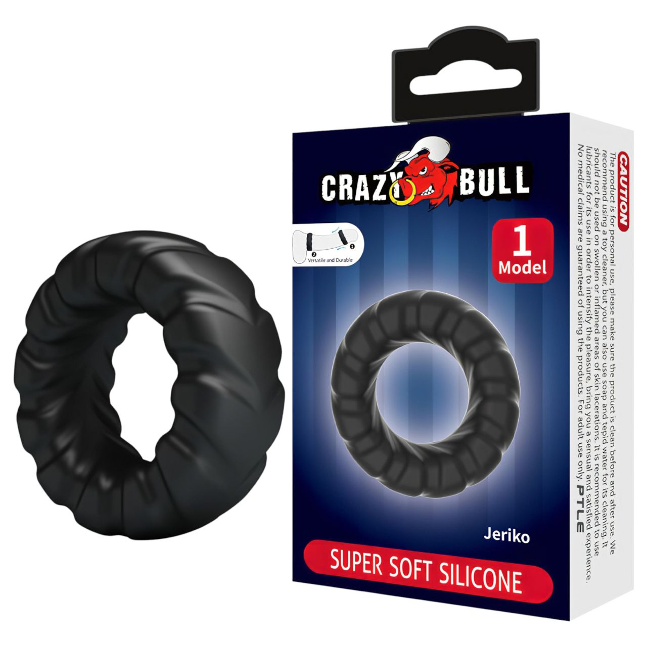 Crazy Bull - extra erős péniszgyűrű (fekete)