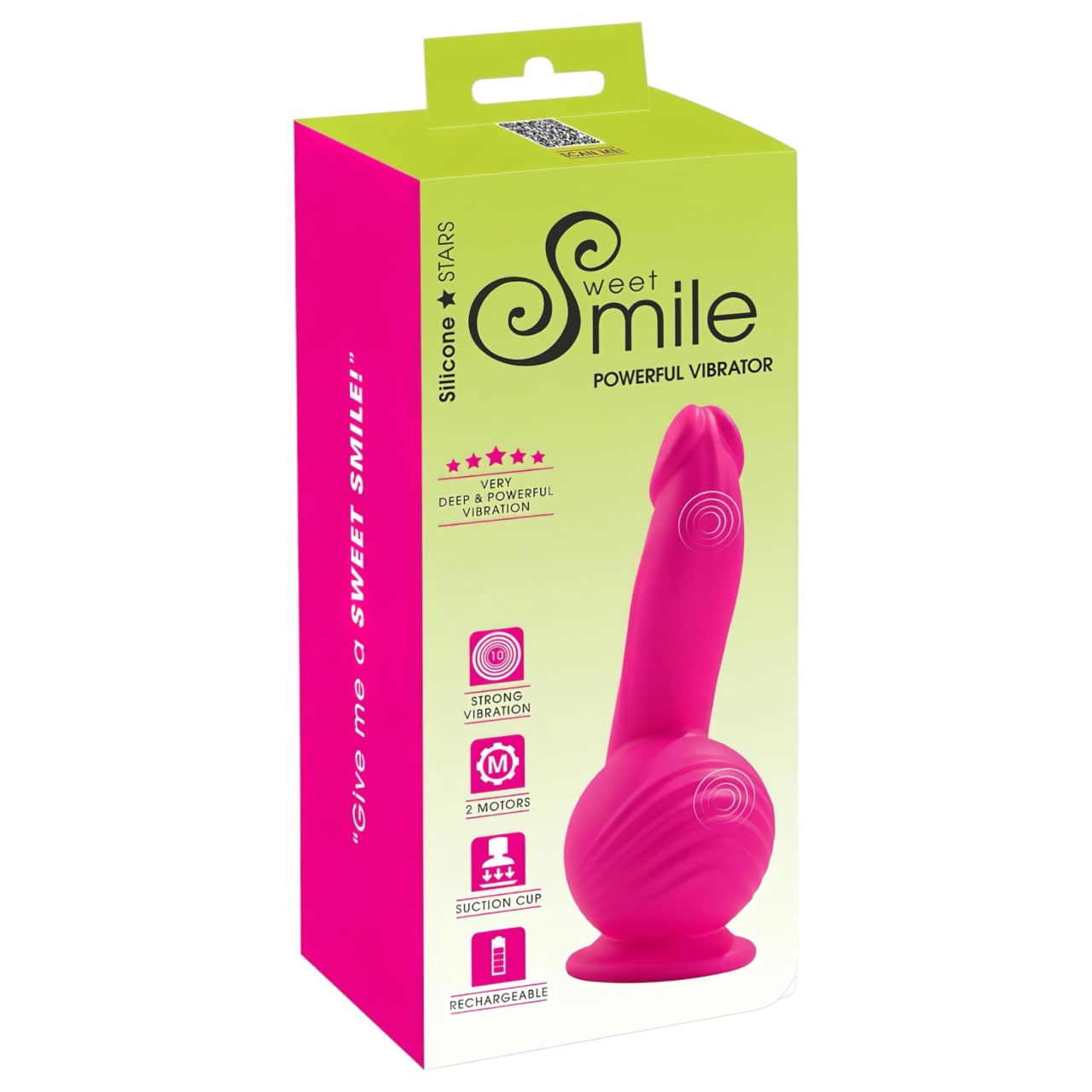 / SMILE Powerful - akkus, 2 motoros tapadókorongos vibrátor (pink)