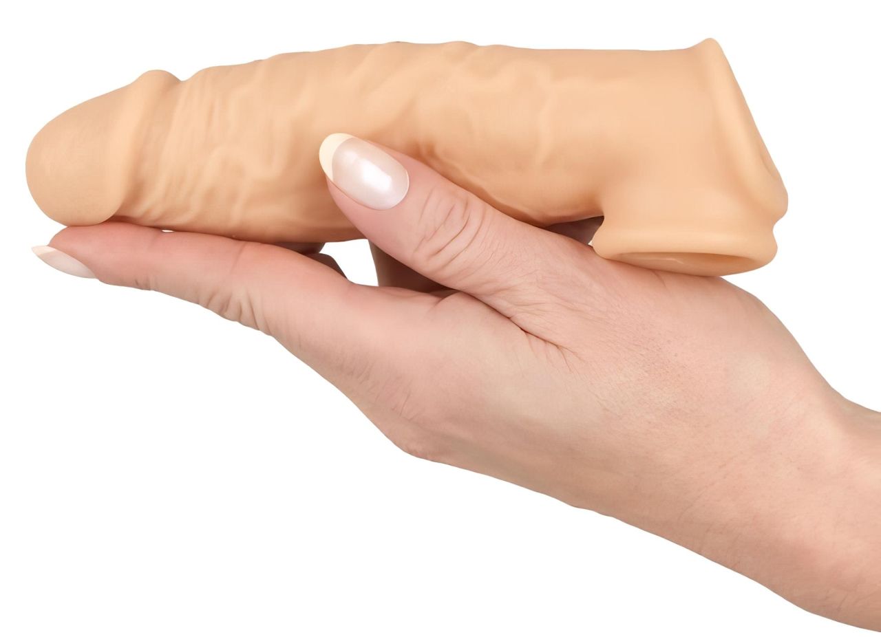 realistixxx - heregyűrűs péniszköpeny - 16 cm (natúr)