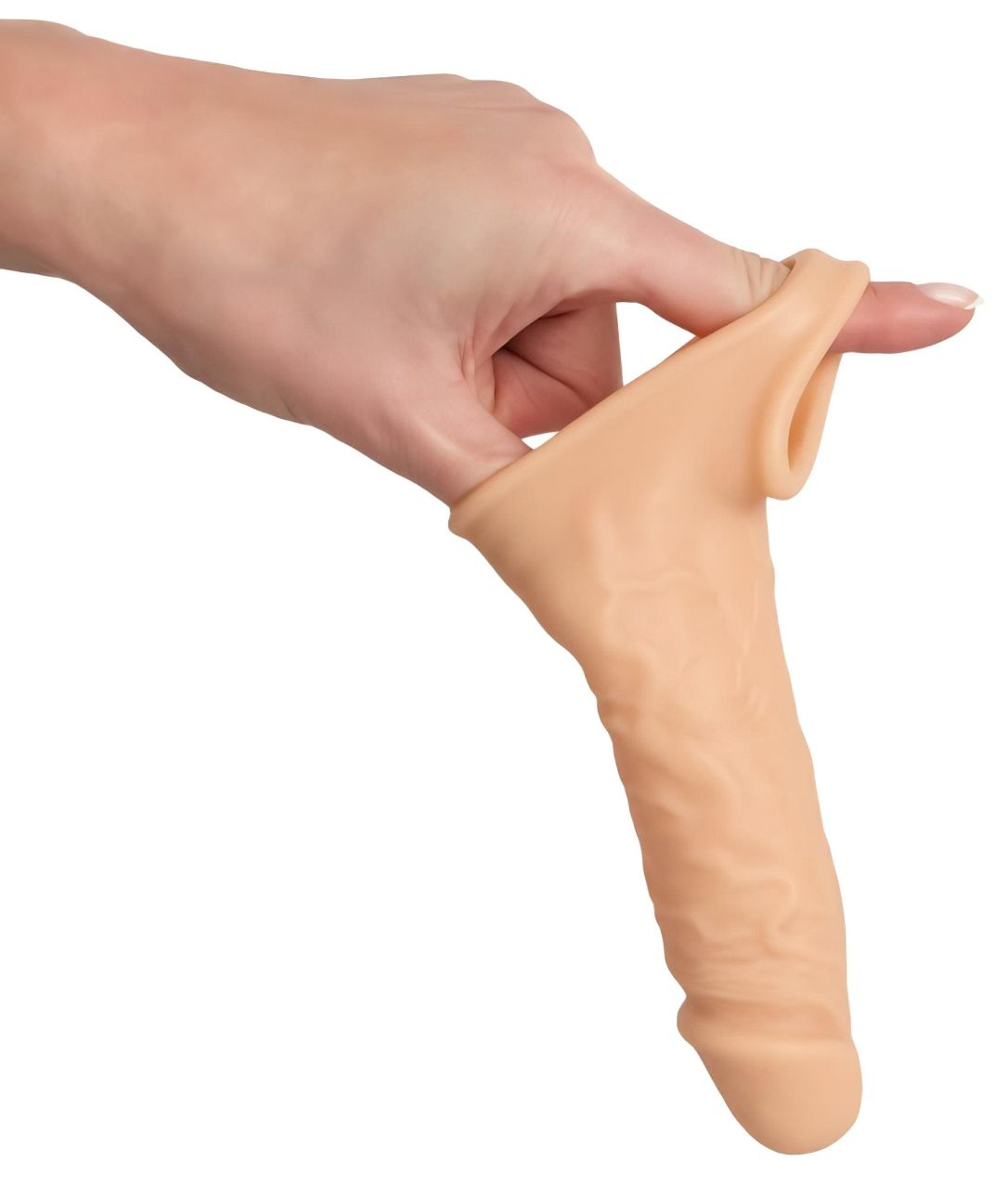 realistixxx - heregyűrűs péniszköpeny - 16 cm (natúr)