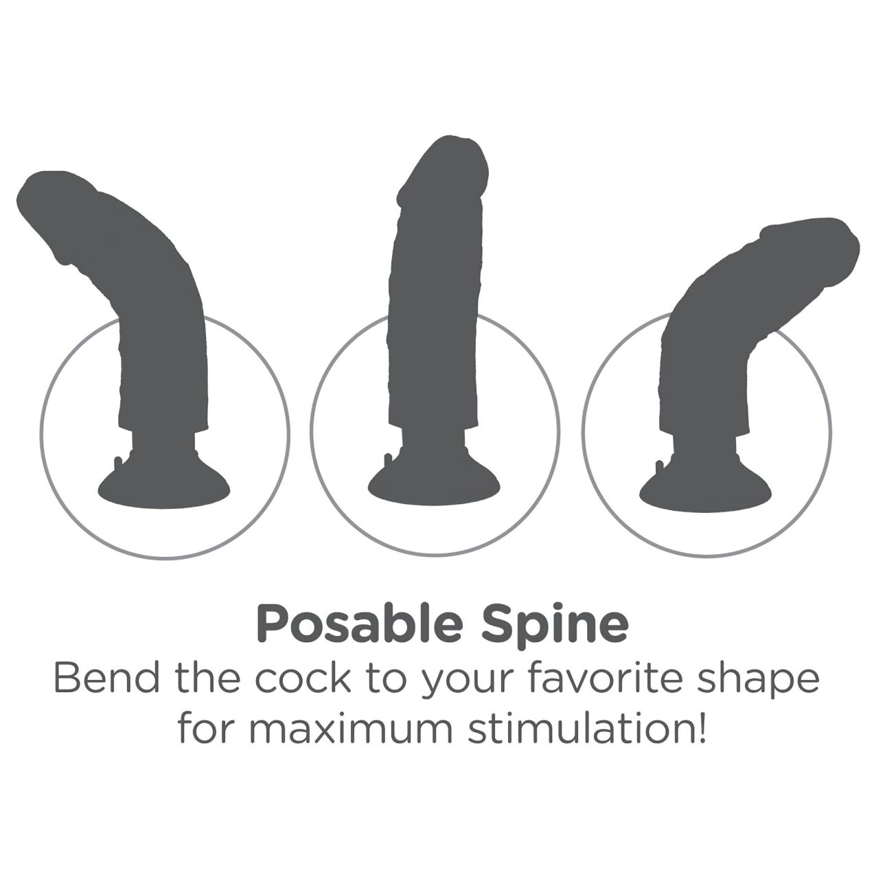 King Cock 10 tapadókorongos vibrátor (25 cm, testszínű)