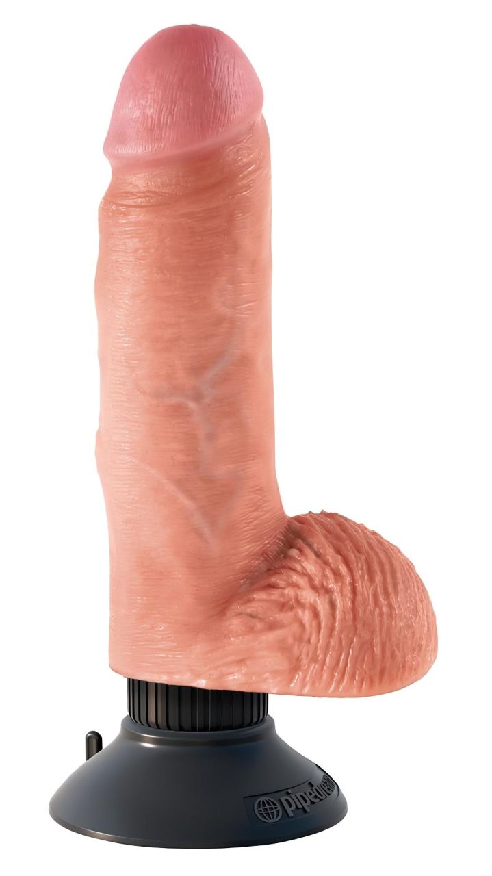 King Cock 7 tapadókorongos vibrátor (18 cm, natúr)