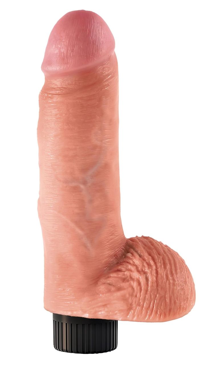 King Cock 7 tapadókorongos vibrátor (18 cm, natúr)