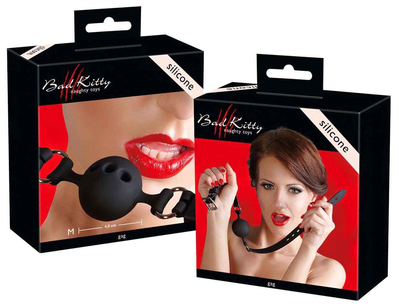 Bad Kitty - szilikon szájpecek közepes (fekete) Bad Kitty - szilikon szájpecek közepes (fekete)