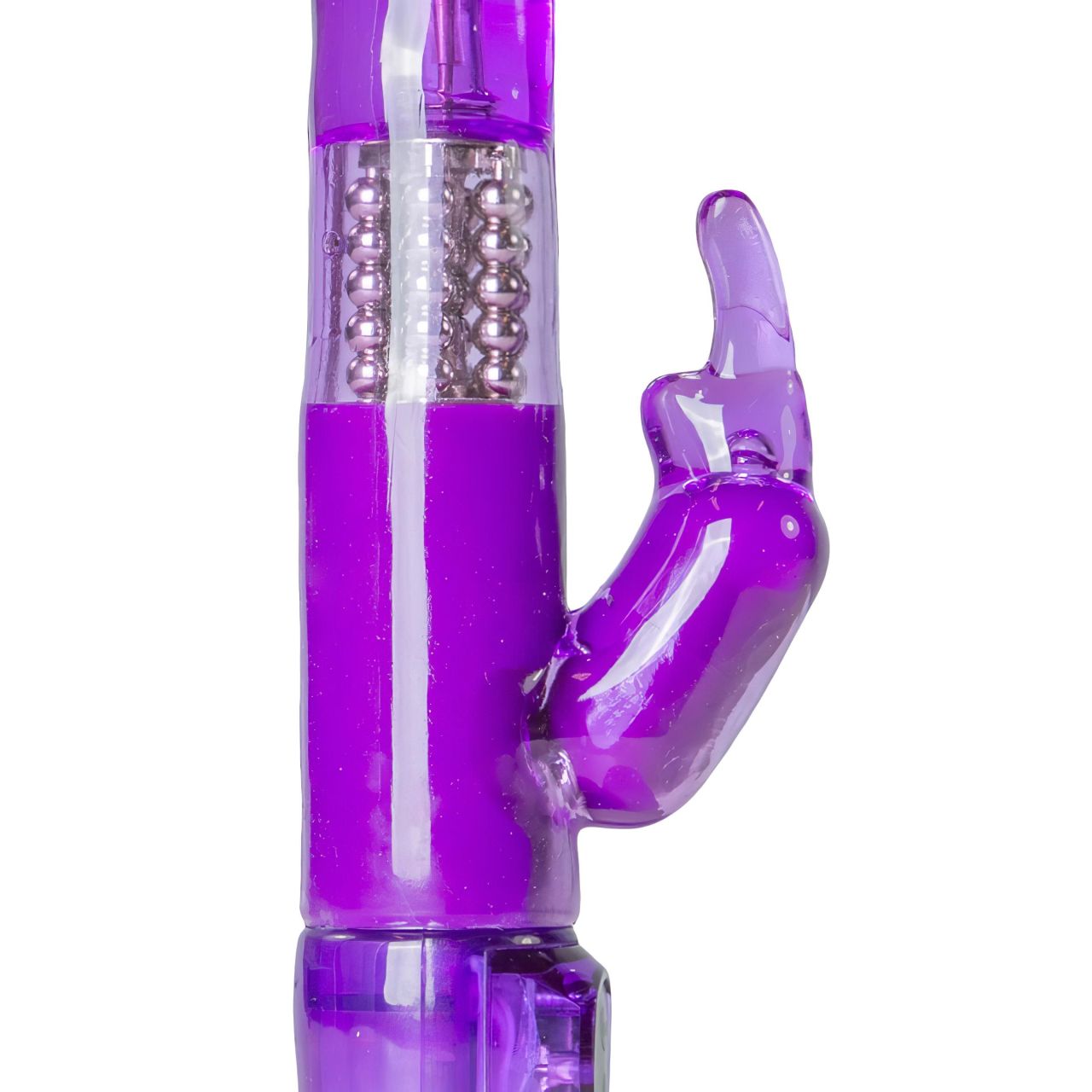 EasyToys Rabbit - forgó gyöngyös, csiklókaros vibrátor (lila)