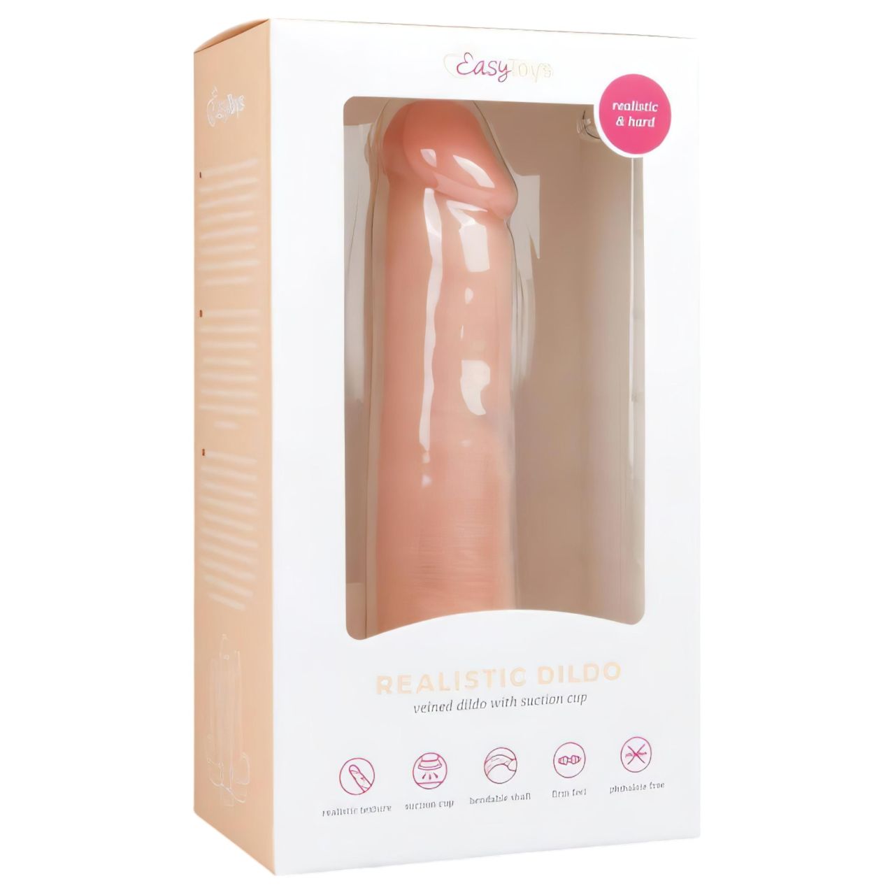 EasyToys - tapadókorongos élethű dildó (20,5 cm, natúr) EasyToys - tapadókorongos élethű dildó (20,5 cm, natúr)