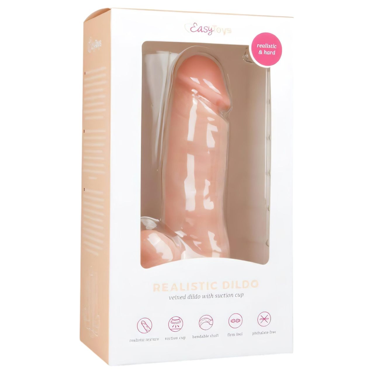 EasyToys - tapadókorongos, herés dildó (17,5 cm, natúr) EasyToys - tapadókorongos, herés dildó (17,5 cm, natúr)