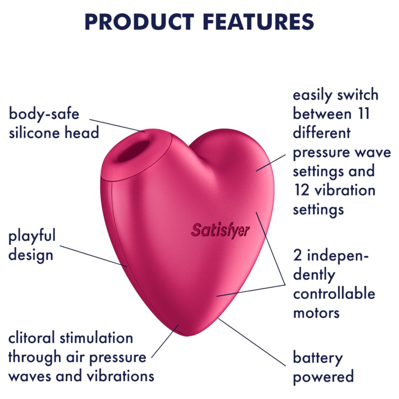 Satisfyer Cutie Heart - léghullámos csiklóizgató (pink)