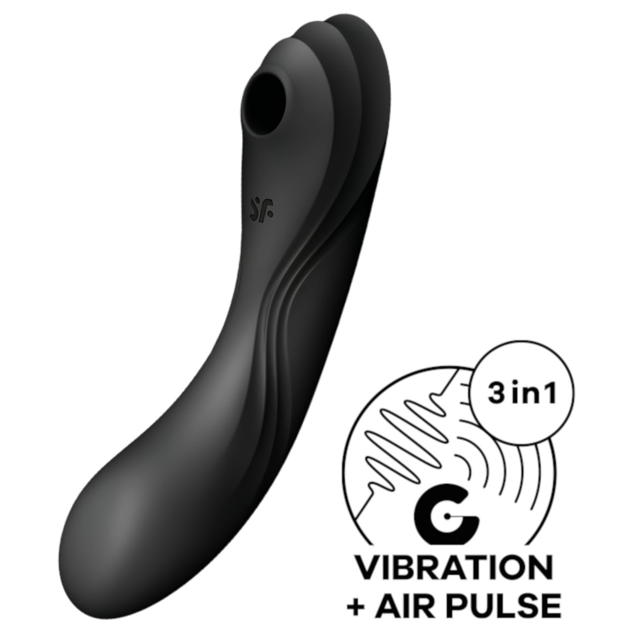 Satisfyer Curvy Trinity 4 - léghullámos 2in1 vibrátor (fekete)