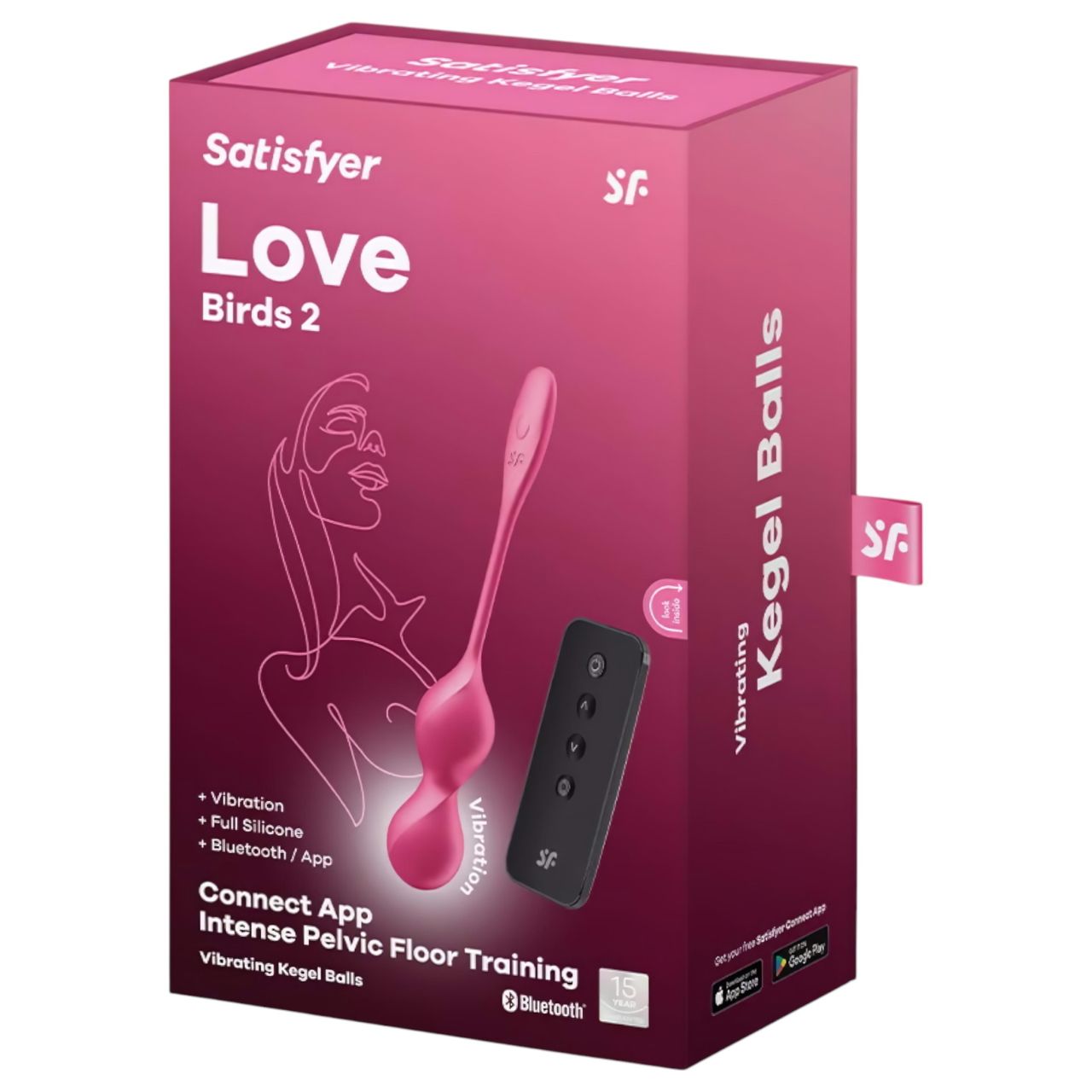 Satisfyer Love Birds 2 – App-vezérelt vibrációs gésagolyó (pink)
