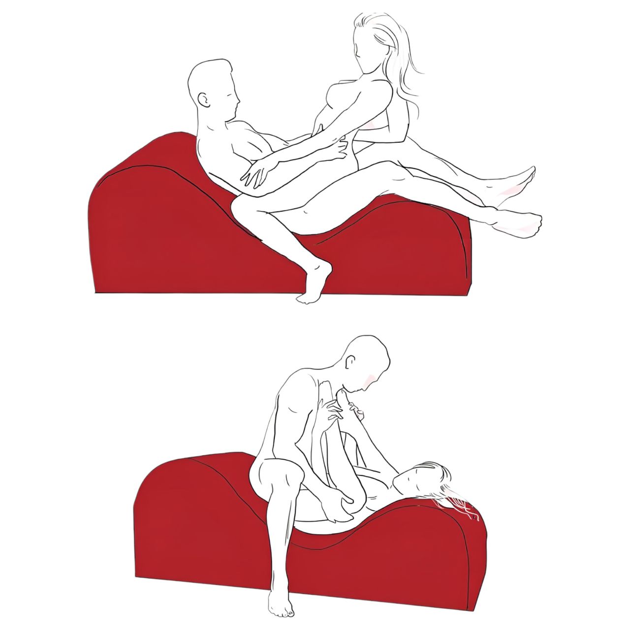 Liberator Esse Lounger - variálható tantra fotel - 3 részes (piros)