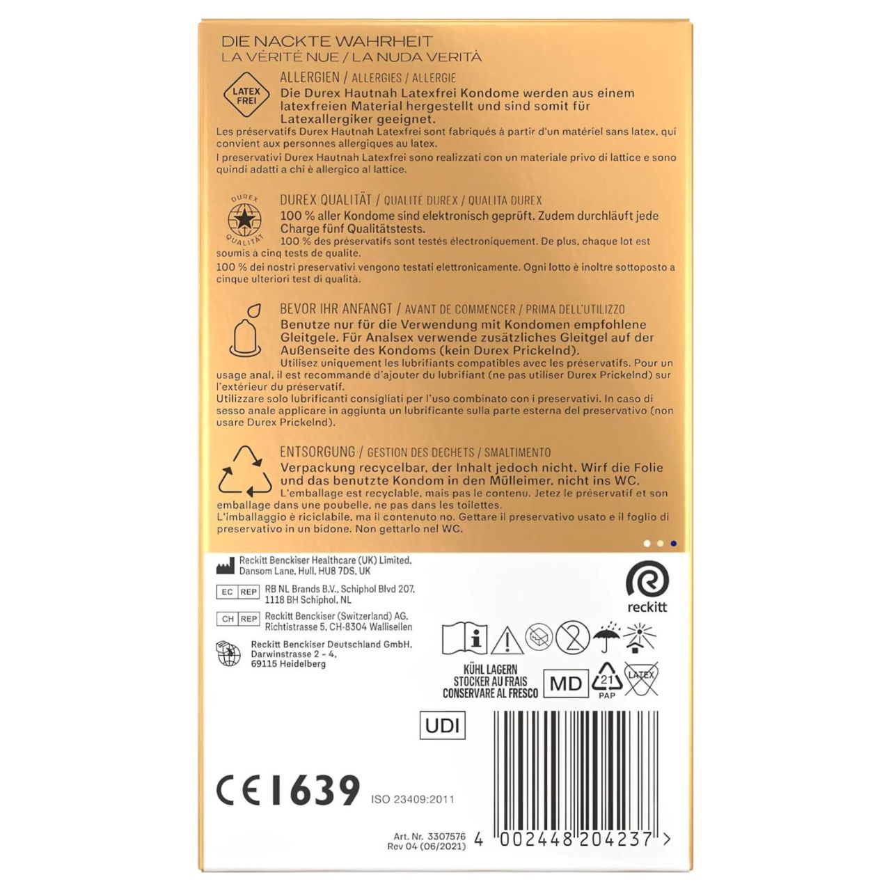Durex Hautnah - latexmentes óvszer (16 db) Durex Hautnah - latexmentes óvszer (16 db)