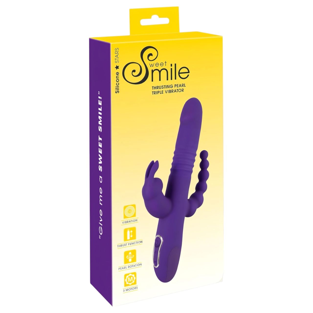 SMILE Triple - akkus, tripla karos, forgó-lökő vibrátor (lila) SMILE Triple - akkus, tripla karos, forgó-lökő vibrátor (lila)