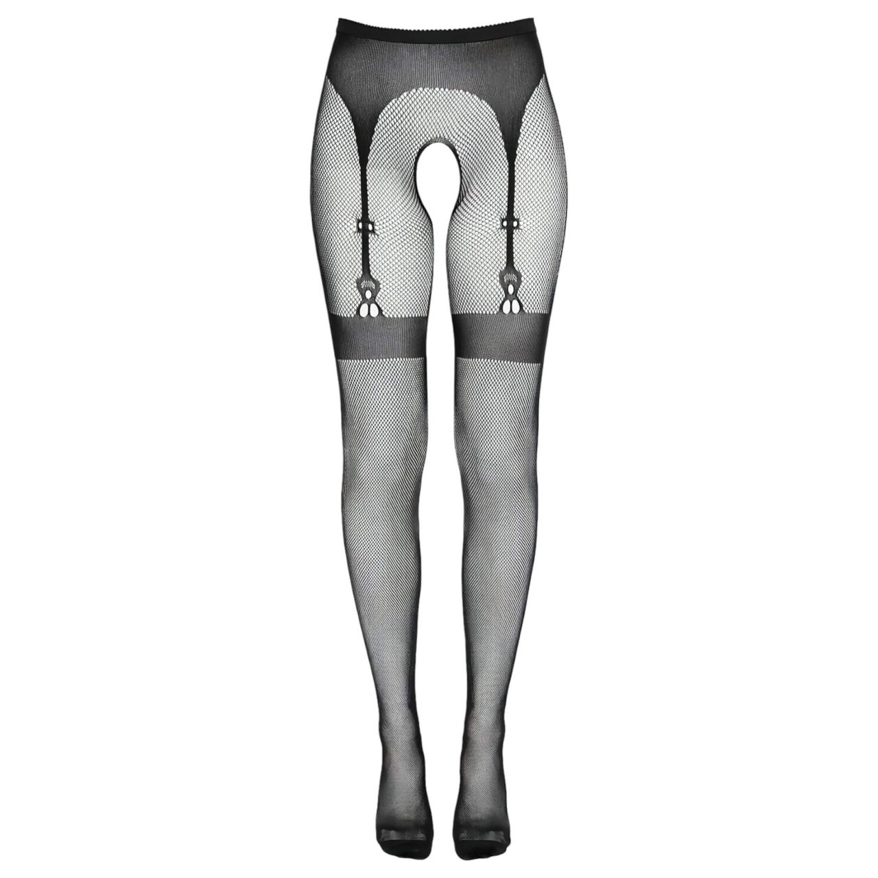 Cottelli Legwear - combfixes nyitott harisnya (fekete, S-L) Cottelli Legwear - combfixes nyitott harisnya (fekete, S-L)