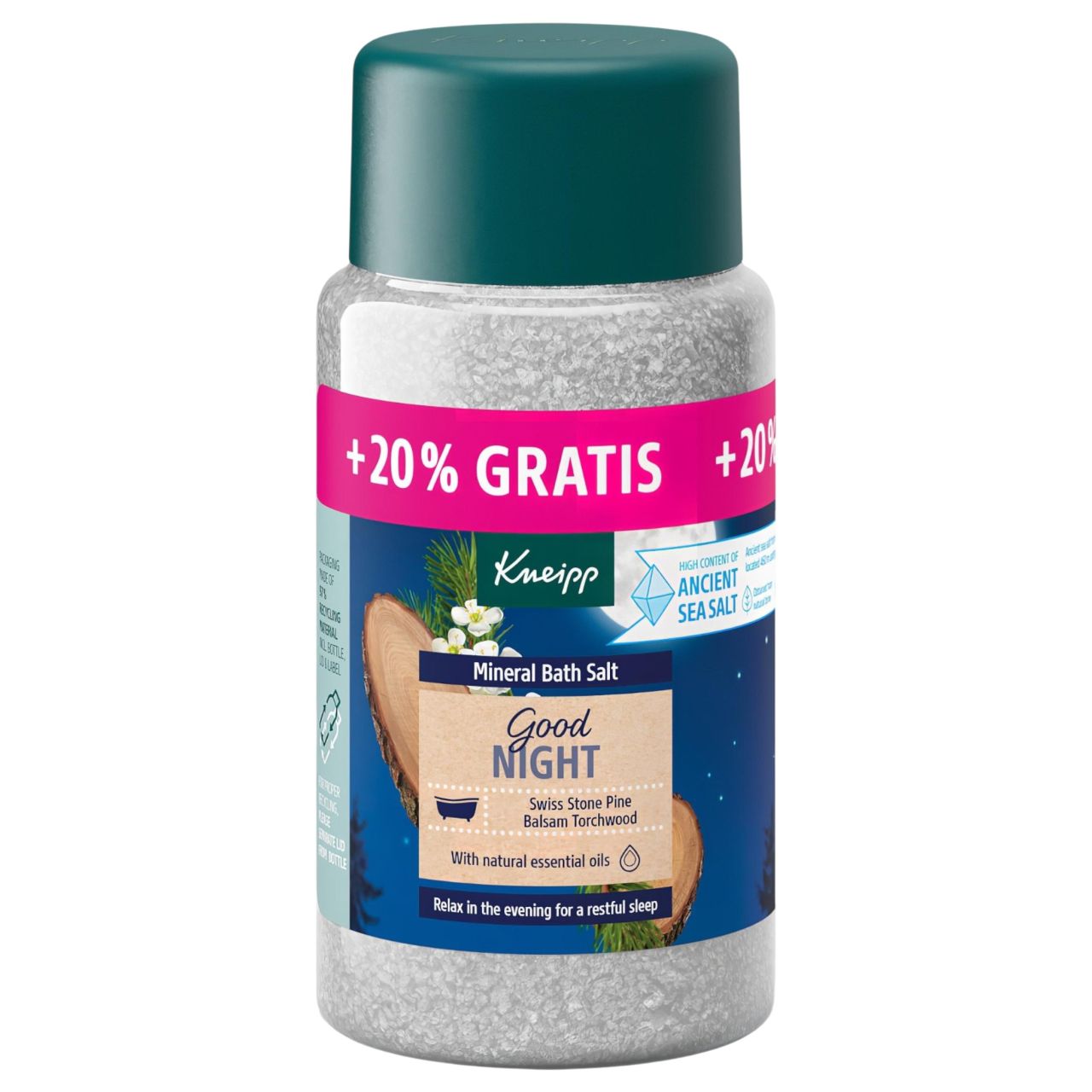 Kneipp Good Night fürdősó – cirbolyafenyő és szantálfa (600 g) Kneipp Good Night fürdősó – cirbolyafenyő és szantálfa (600 g)