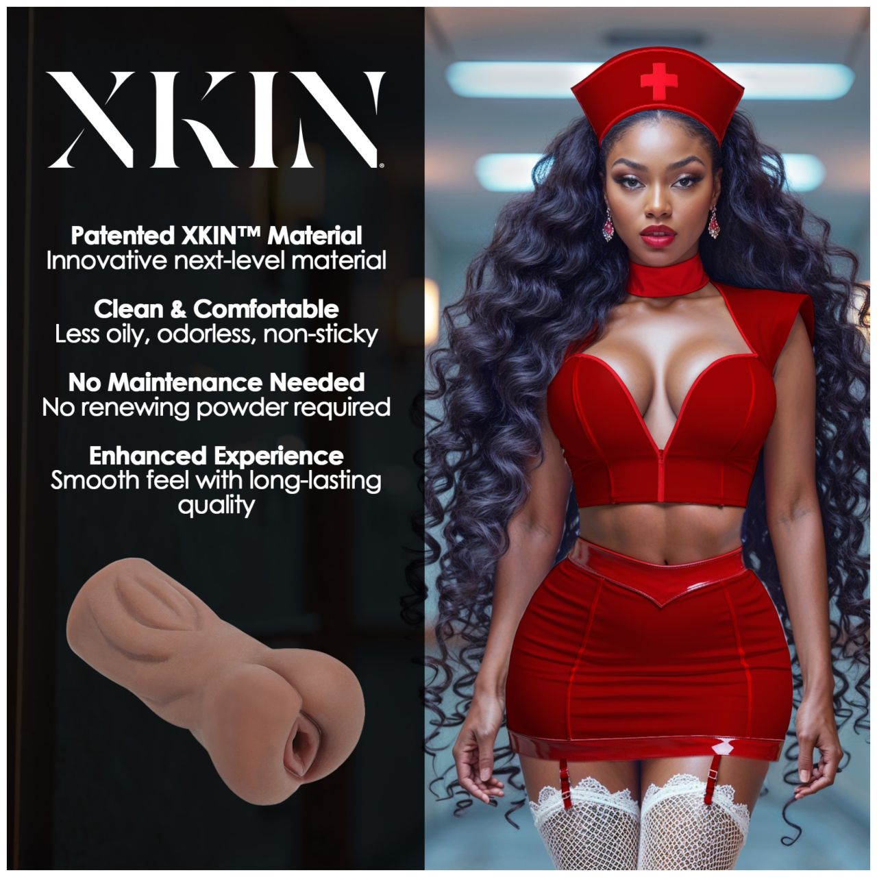 XKIN Naughty Nurse Riley - élethű műpunci maszturbátor (sötét natúr) XKIN Naughty Nurse Riley - élethű műpunci maszturbátor (sötét natúr)
