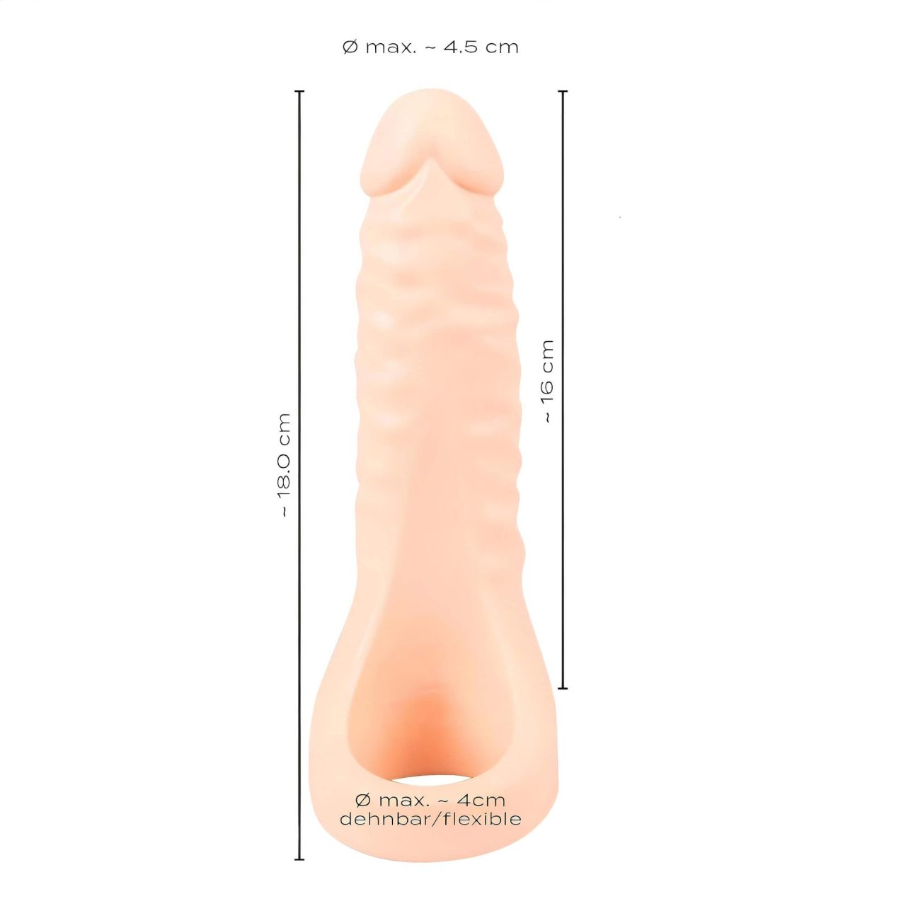 realistixxx Double F - élethű dildó péniszgyűrűvel (testszínű)