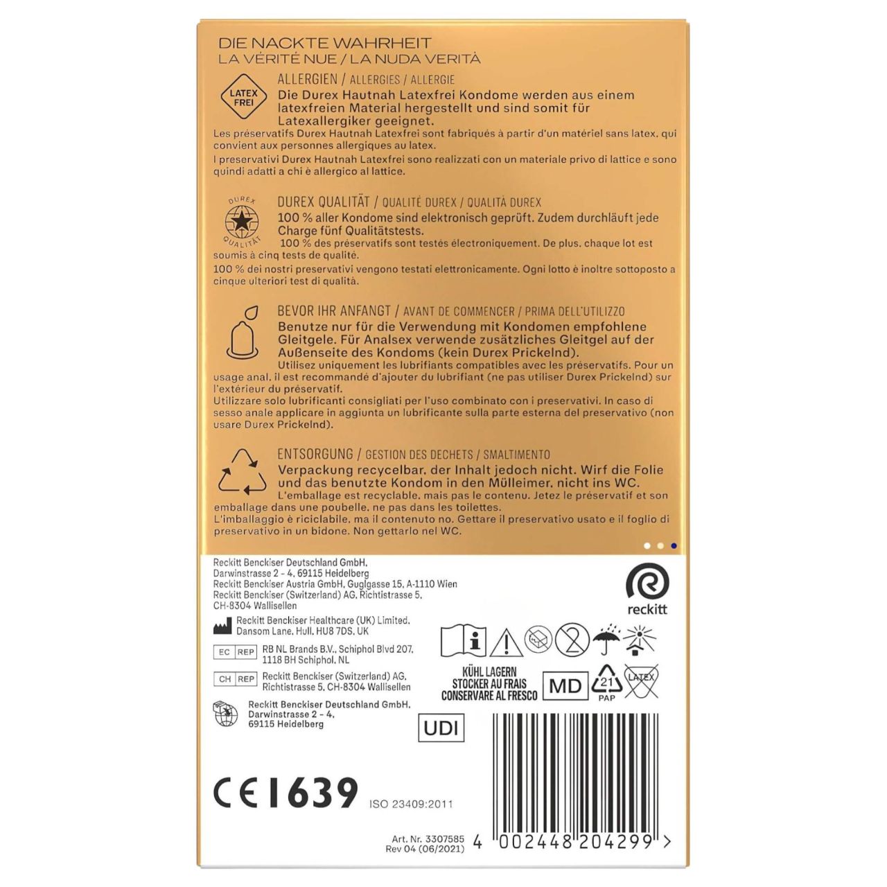 Durex Hautnah - latexmentes óvszer (10 db) Durex Hautnah - latexmentes óvszer (10 db)