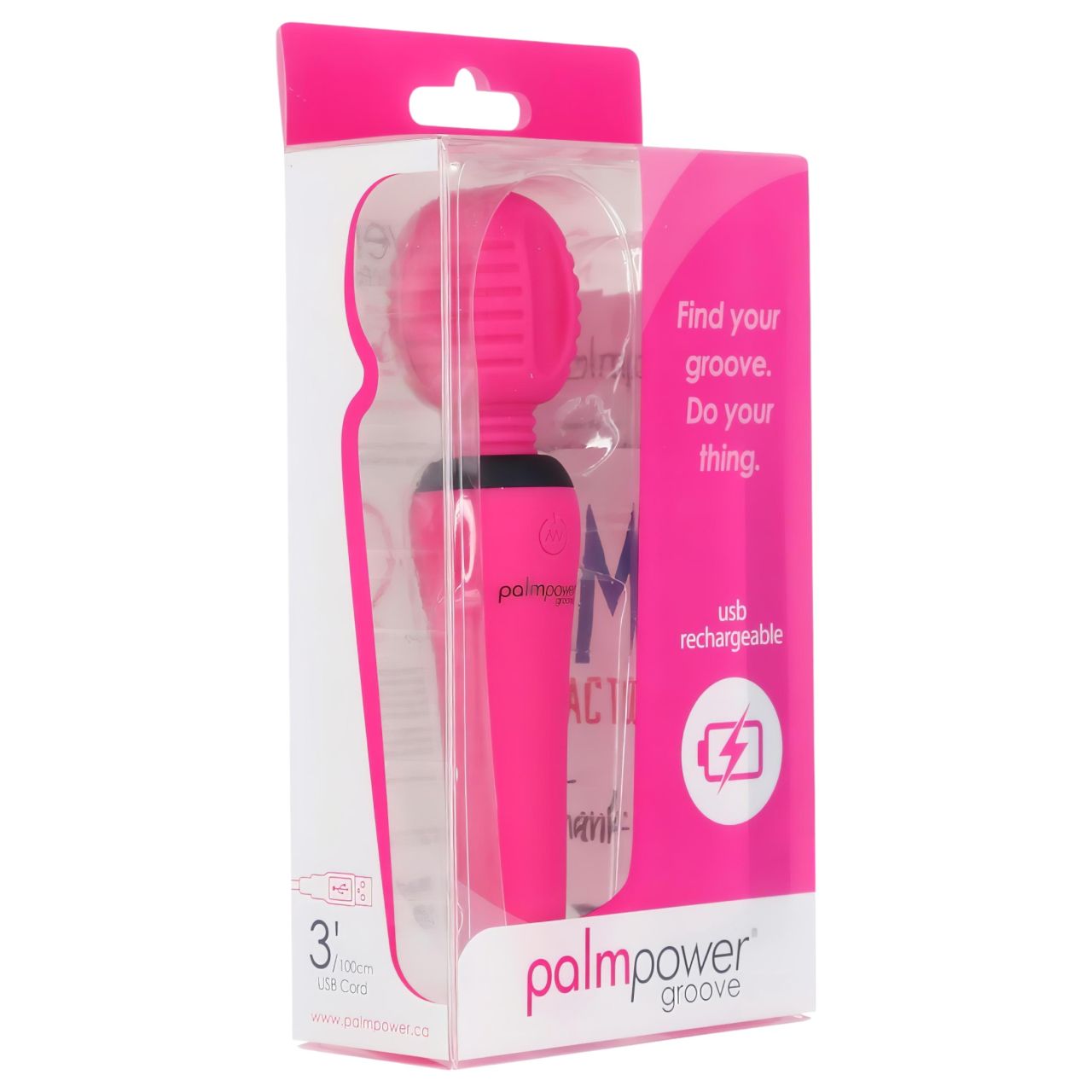 PalmPower Groove - akkus wand masszírozó vibrátor (pink)