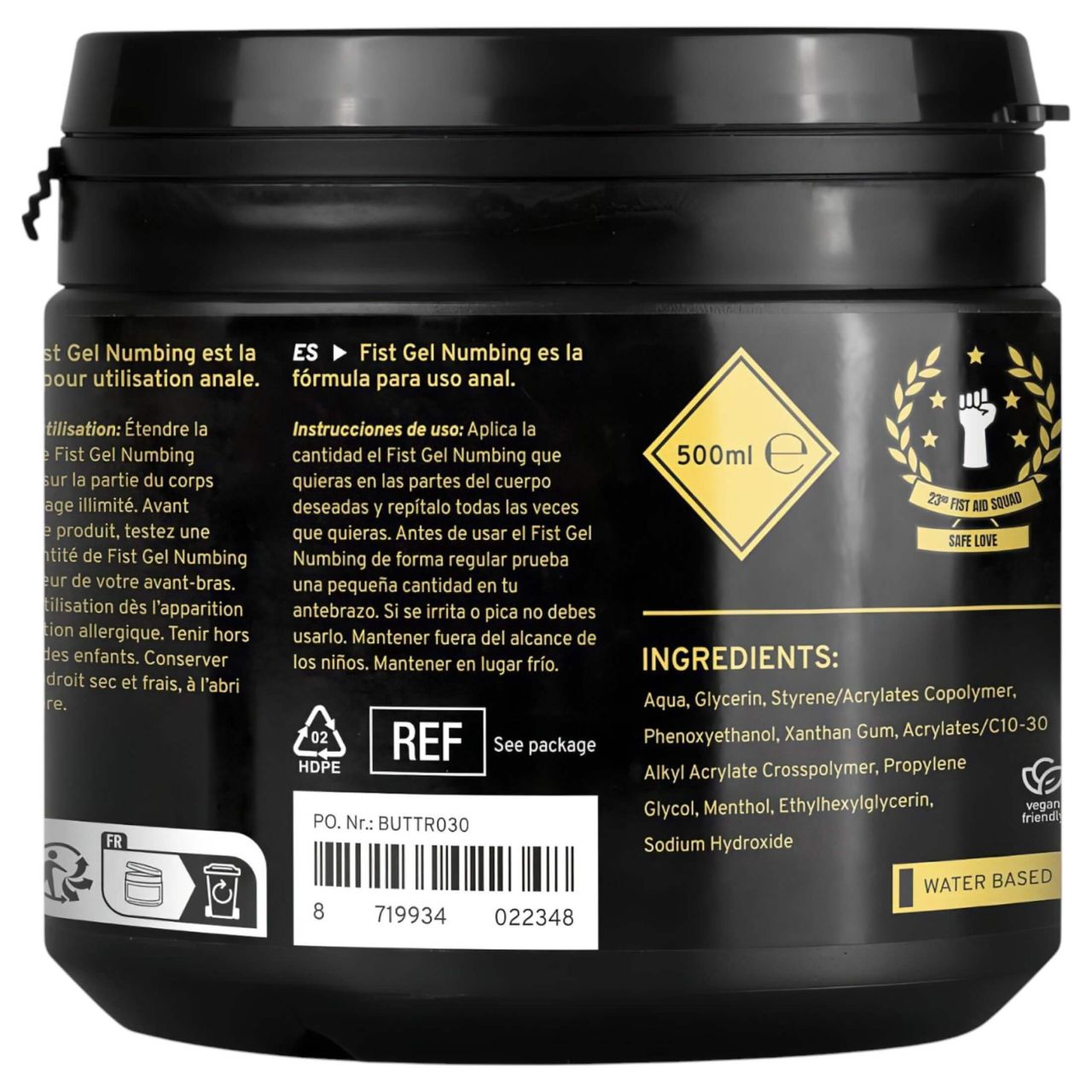 BUTTR - érzéstelenítő öklöző (fisting) gél (500 ml) BUTTR - érzéstelenítő öklöző (fisting) gél (500 ml)