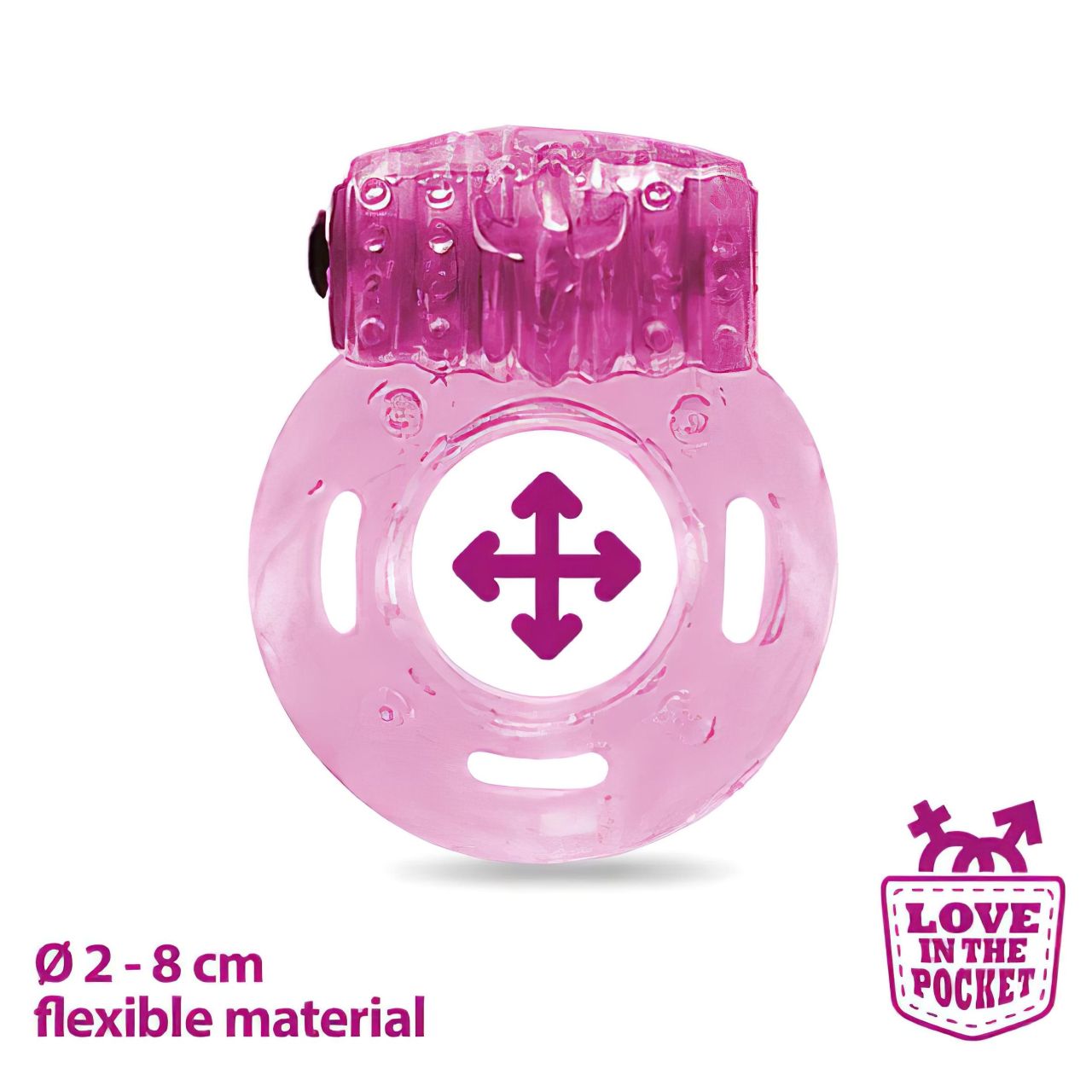 Love in the Pocket - egyszeri vibrációs péniszgyűrű (pink) Love in the Pocket - egyszeri vibrációs péniszgyűrű (pink)