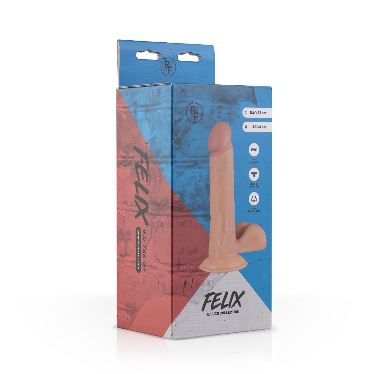 Real Fantasy Felix - herés élethű dildó - 22 cm (testszínű)