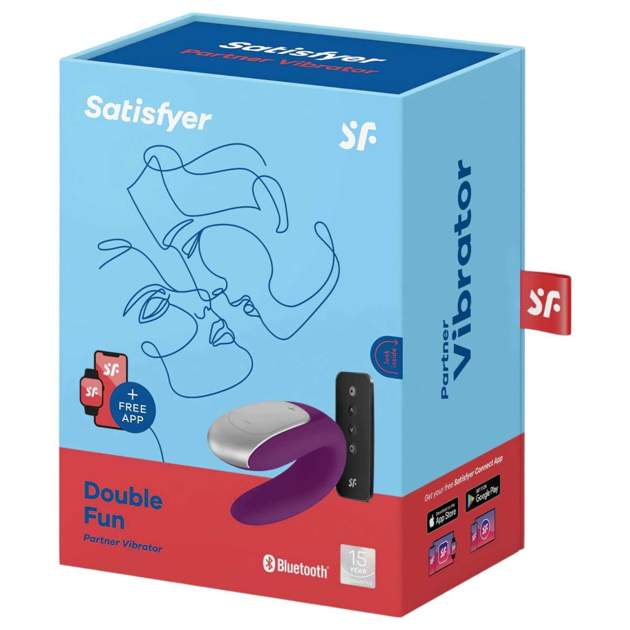 Satisfyer Double Fun – App-vezérelt párvibrátor (lila)