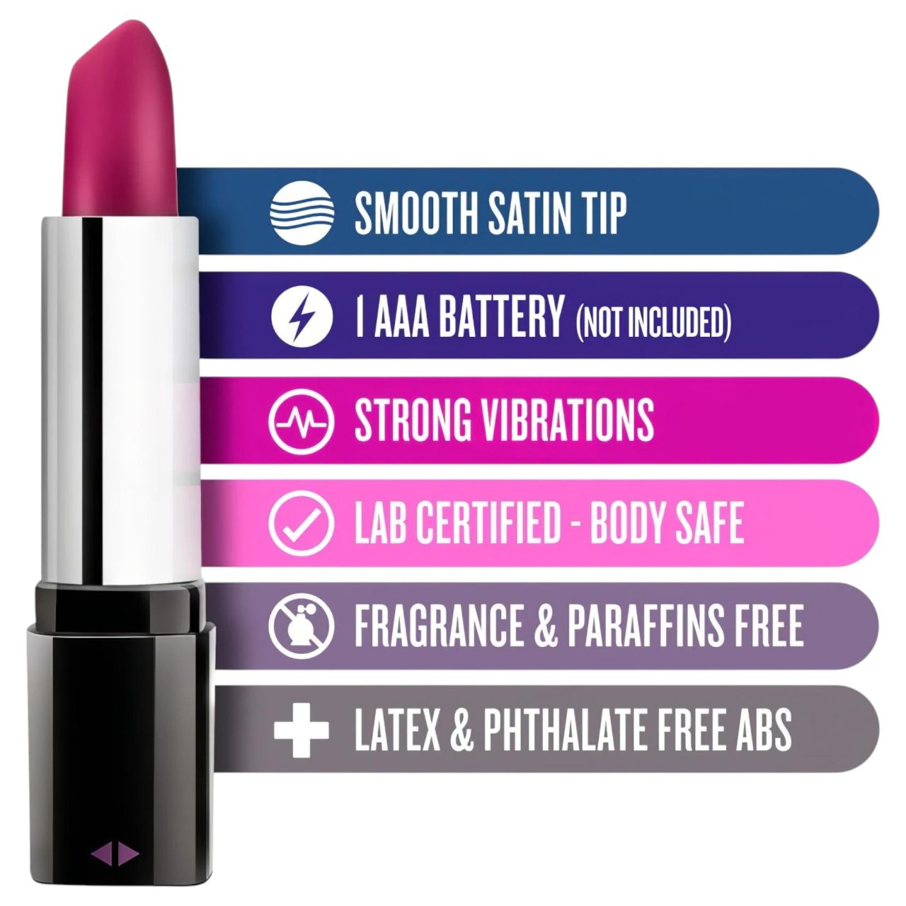 Blush Lipstick Rosé - vízálló rúzs vibrátor (fekete-pink)