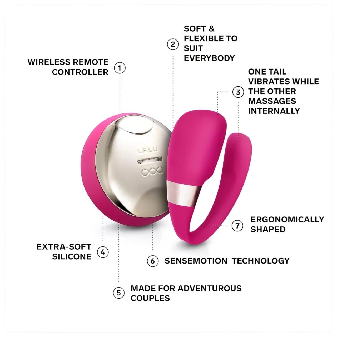 LELO Tiani 3 - szilikon párvibrátor (pink)