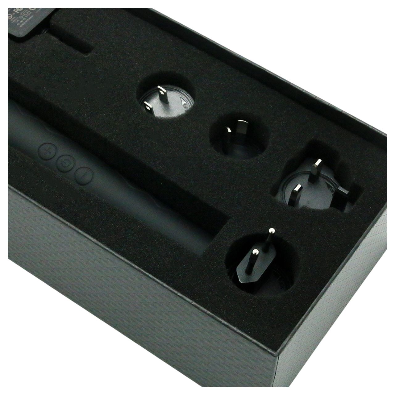 Pixey Deluxe Black Velvet - wand vibrátor M (fekete)