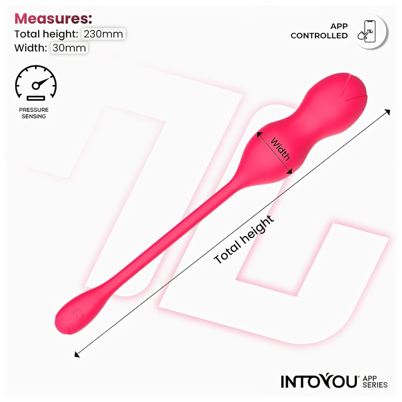 INTOYOU Kyra Pelvic – App-vezérelt vibrációs gésagolyó (pink)