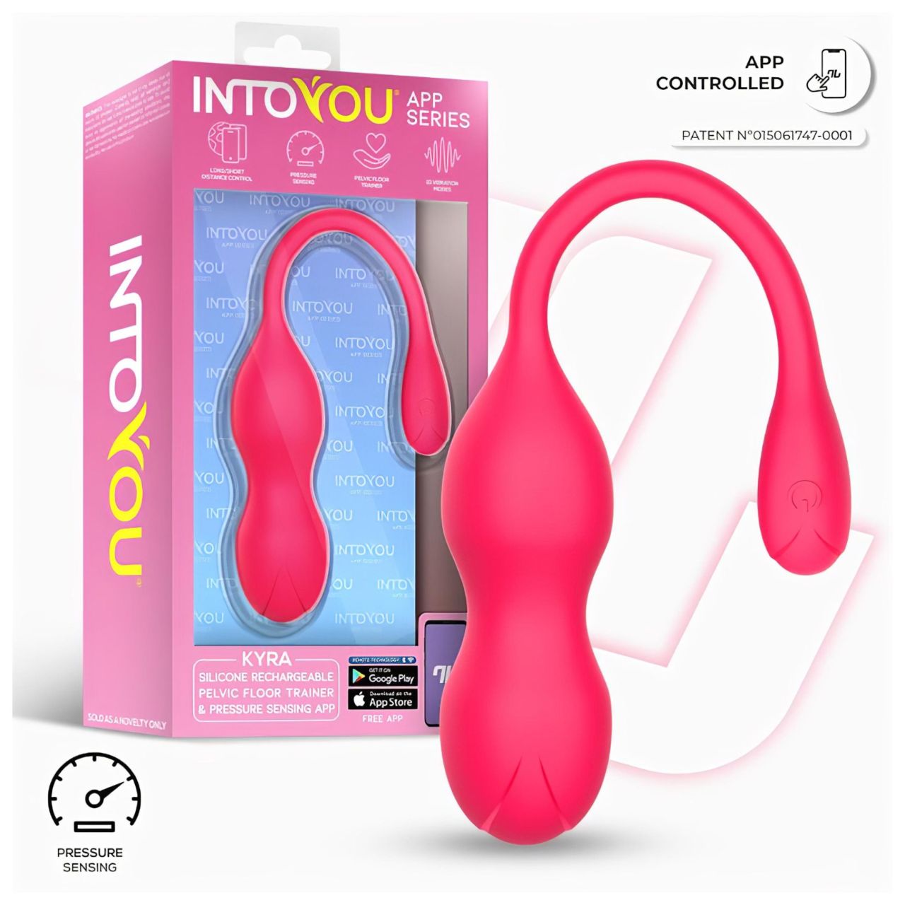 INTOYOU Kyra Pelvic – App-vezérelt vibrációs gésagolyó (pink)