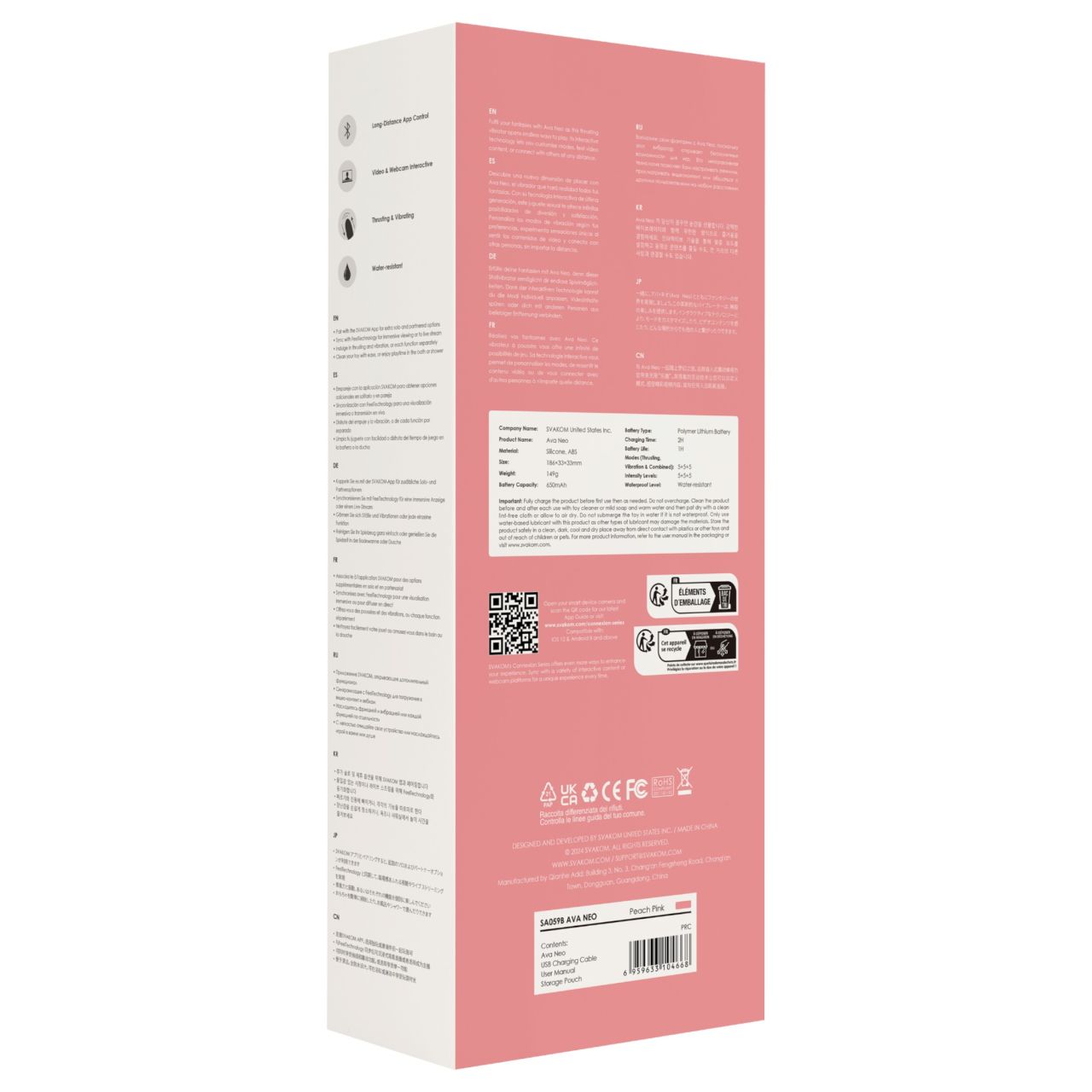 Svakom Ava Neo – okos app-vezérelt lökő G-pont vibrátor (pink)