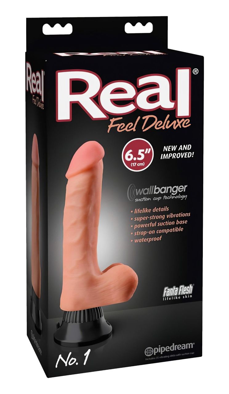 Real Feel Deluxe No.1 - herés, élethű vibrátor (testszínű)