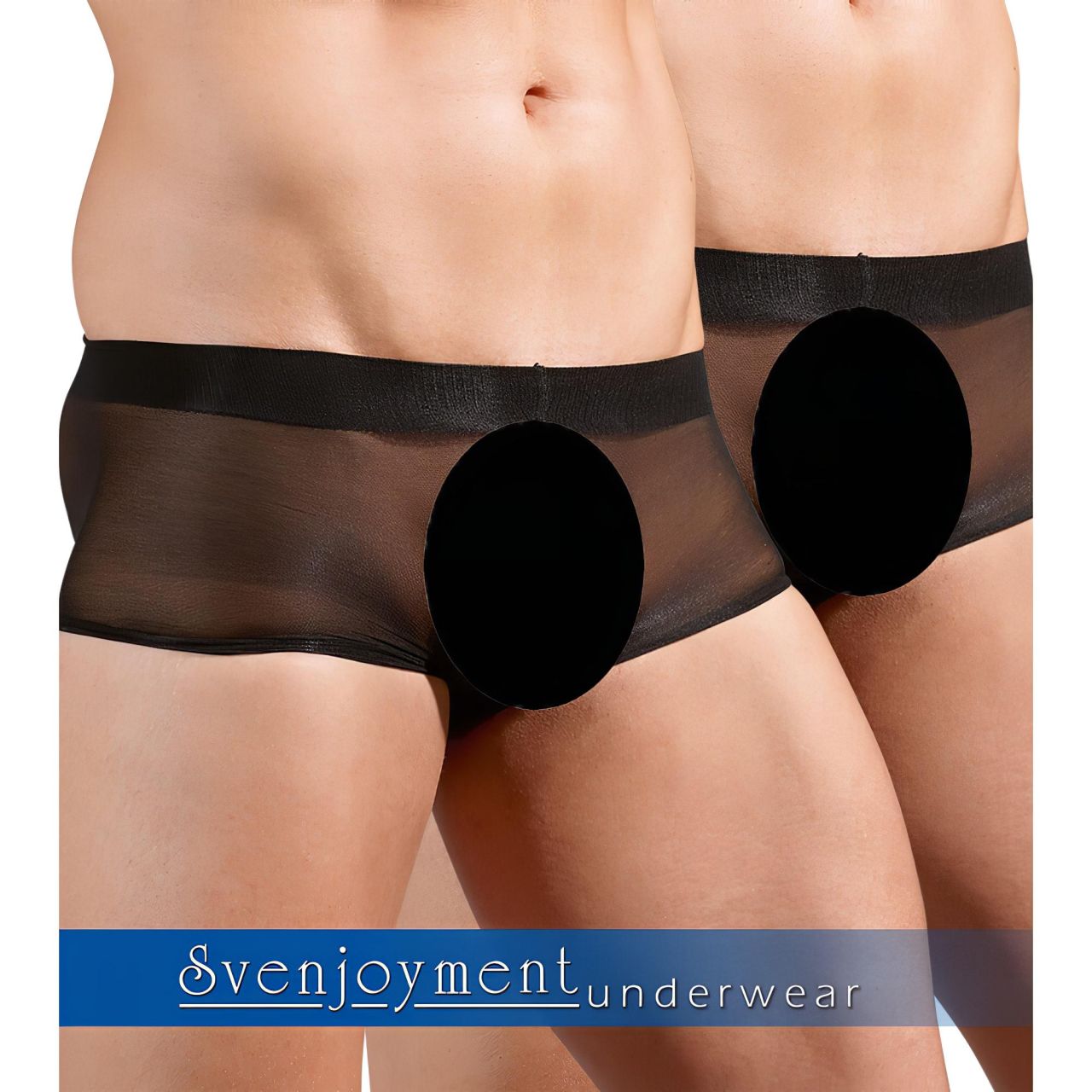 Svenjoyment - átlátszó boxer szett - fekete (2 részes) S-L